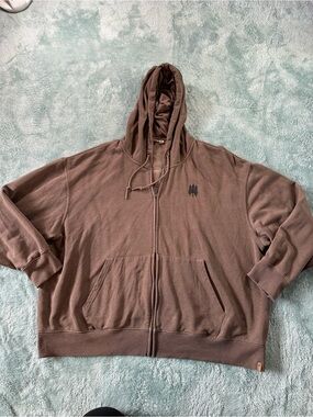Men's Tentree Brown Full-Zip Hoodie Sweatshirt